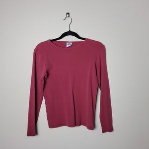 ❤ Red Long Sleeve Scoop Neck